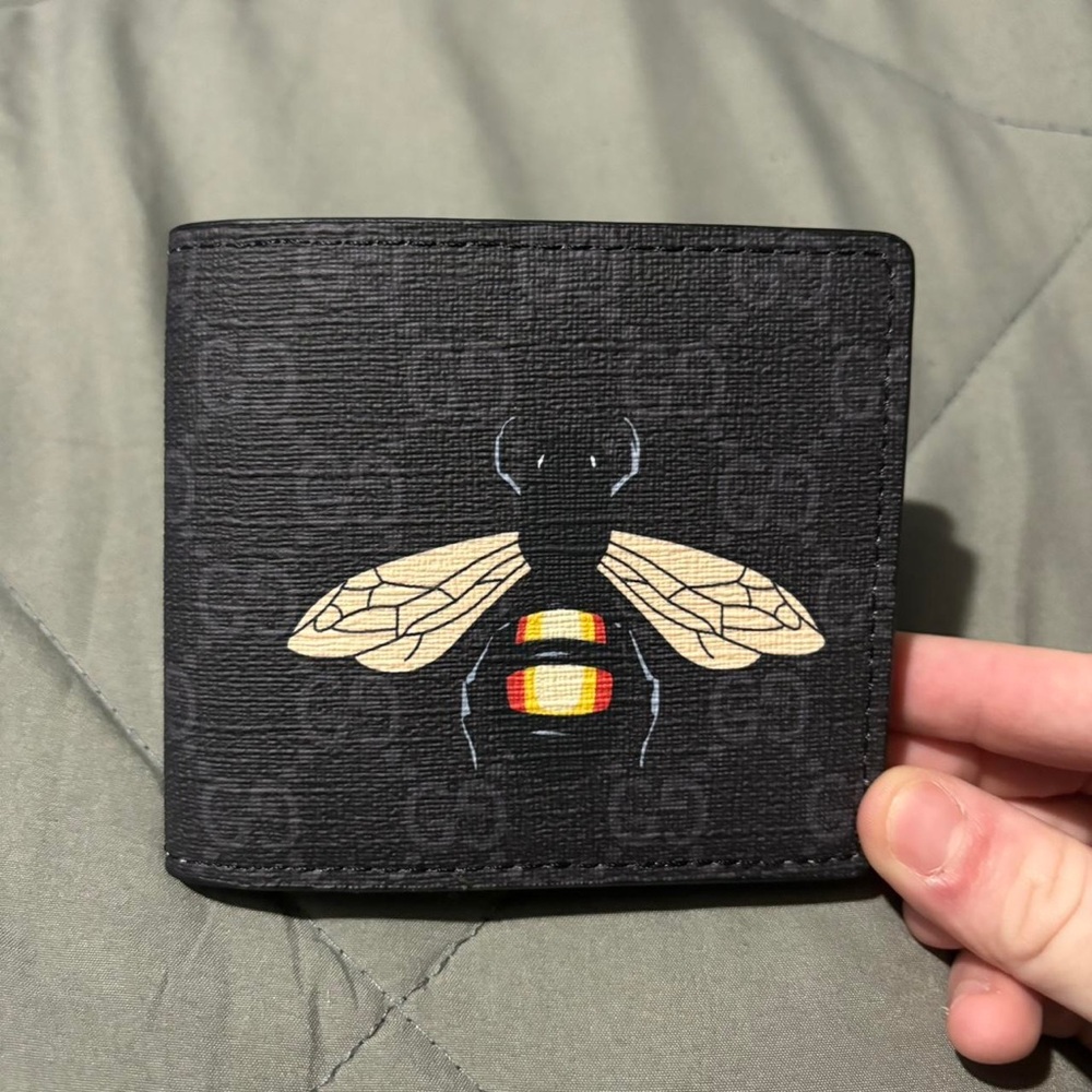 Gucci Black Wallet with Bee Design
